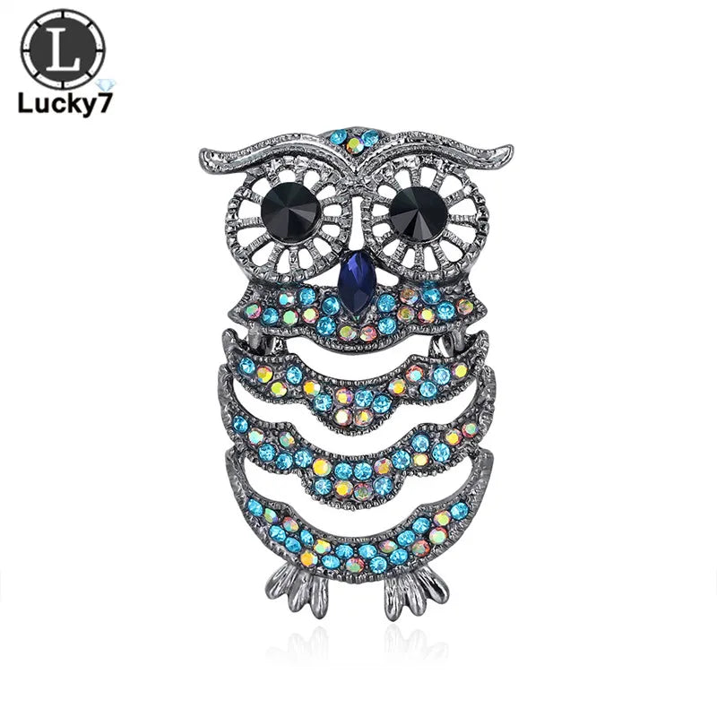 Owl Rhinestone Brooch Personality Corsage Clothing Pins