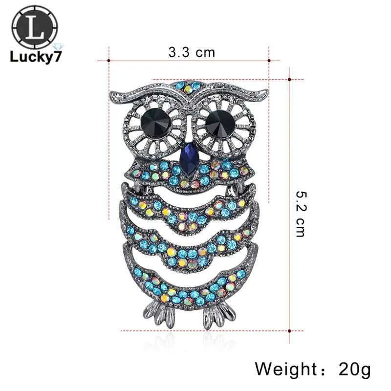 Owl Rhinestone Brooch Personality Corsage Clothing Pins