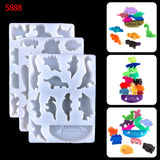 Dinosaur Building Block Crystal Epoxy Resin Mold DIY Educational Toy