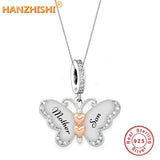 Butterfly Necklace 925 Sterling Silver Mother Son Daughter Auntie Niece Sister