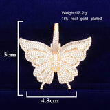 Butterfly Pendant Necklace Cubic Zircon Hip Hop Rock Jewelry