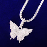 Butterfly Pendant Necklace Cubic Zircon Hip Hop Rock Jewelry