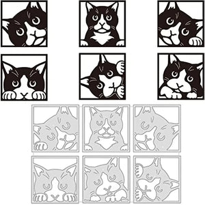 Peeking Cat Metal Die Cuts for Crafts
