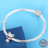 925 Silver Pave Monkey Charm Beads for Bracelet Bangle
