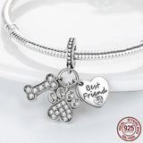 925 Sterling Silver French Bulldog Cat Butterfly Ladybug Charms Beads
