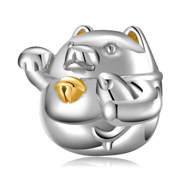Fortunate Cat Bead Charm for Women Jewelry