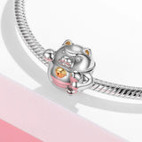 Fortunate Cat Bead Charm for Women Jewelry