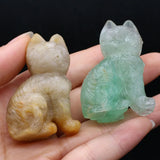 Stone Cat-Shaped Ornament Lucky Gift for Desk, Garden, Office, Car