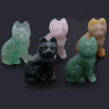 Stone Cat-Shaped Ornament Lucky Gift for Desk, Garden, Office, Car