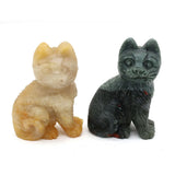 Natural Stone Cat-Shaped Ornament Lucky Gift for Home, Garden, Office
