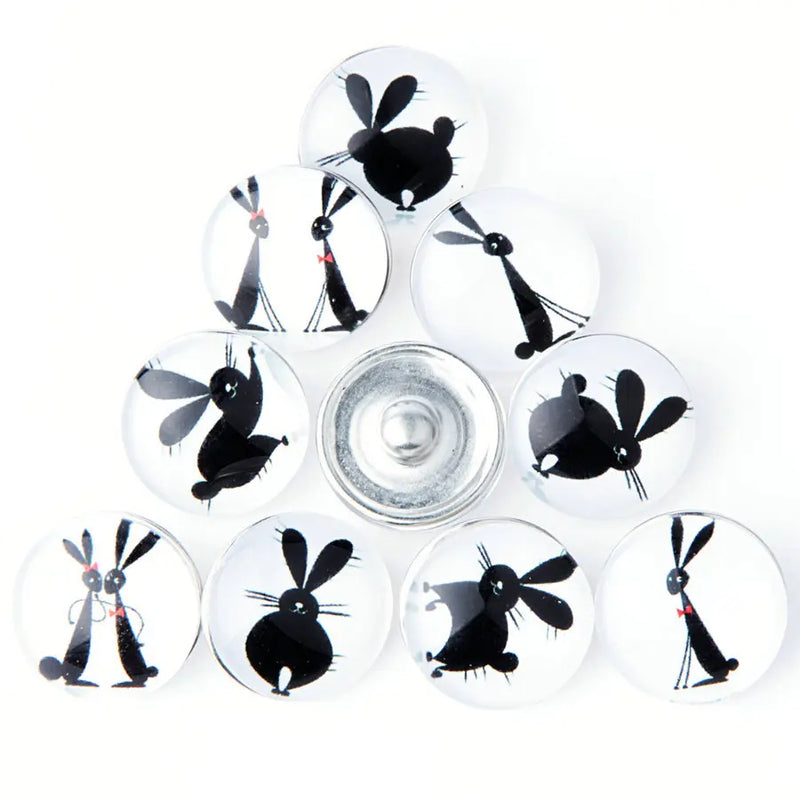 18mm Metal Snap Button Rabbit Snaps for Charm Bracelet