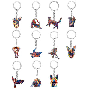 Dog Cartoon Keychain Bag Pendant Alloy Gift for Man Women Keyring