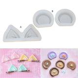 Animal Ears Hair Pin Mold Silicone Resin Epoxy Barrette Mold