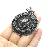 Fox Pendant Stainless Steel Round Mens Pendant