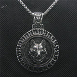 Fox Pendant Stainless Steel Round Mens Pendant