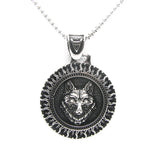 Fox Pendant Stainless Steel Round Mens Pendant