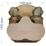 Hand Carved Wooden Animal Glasses Display Rack