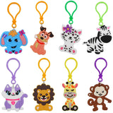 Cartoon PVC Animal Keychain Set - Monkey Elephant Lion