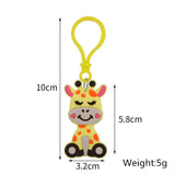 Cartoon PVC Animal Keychain Set - Monkey Elephant Lion
