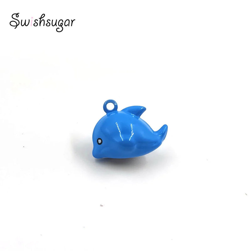 Dolphin Jingle Bell Charms Copper Pendant Necklace Craft