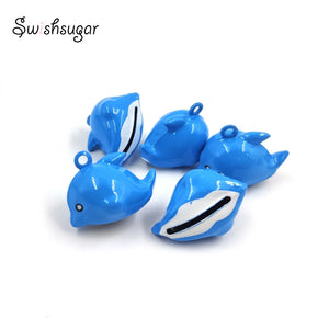 Dolphin Jingle Bell Charms Copper Pendant Necklace Craft