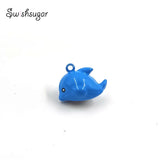 Dolphin Jingle Bell Charms Copper Pendant Necklace Craft
