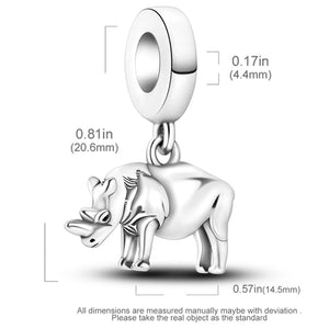 Sterling Silver Animal Pendant Charm Bead for Bracelet Necklace
