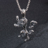 Men's Silver Stainless Steel Animal Pendant Choker Necklace