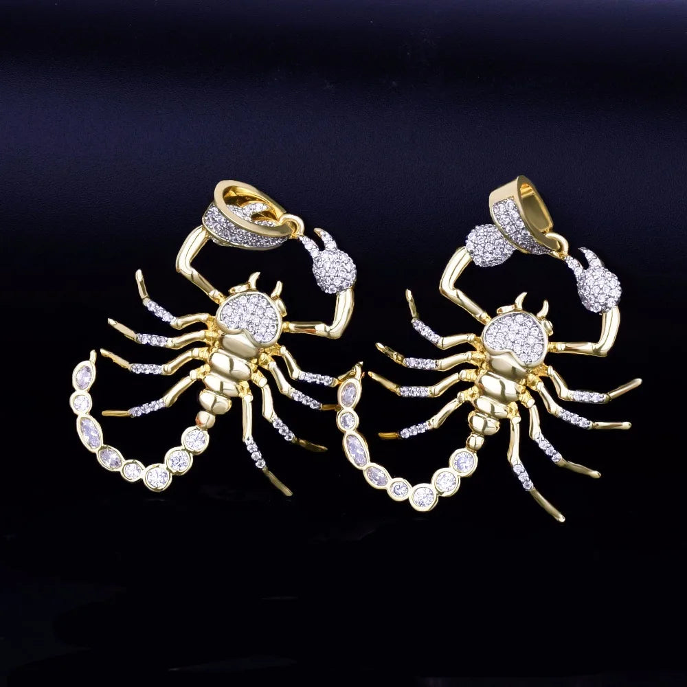 Scorpion Hip Hop Pendant Necklace Bling Cubic Zircon Men's Women Jewelry