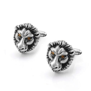 Lion Lucky Crystal Cufflinks Retro Vintage Domineering Men's Jewelry