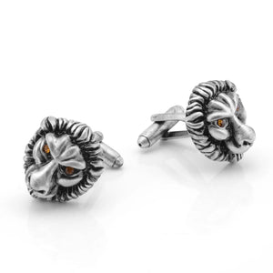 Lion Lucky Crystal Cufflinks Retro Vintage Domineering Men's Jewelry
