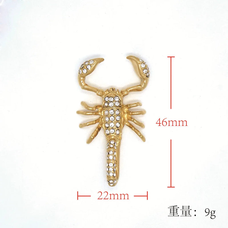 Hip-Hop Scorpion King Stainless Steel Pendant 18K Gold-Plated Gift
