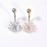 Snake Navel Belly Piercing 14G Surgical Steel CZ Belly Button Rings