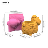 Sheep Concrete Silicone Pot Mold DIY Home Garden Flower Pots Mould