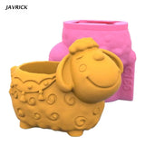 Sheep Concrete Silicone Pot Mold DIY Home Garden Flower Pots Mould