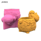 Sheep Concrete Silicone Pot Mold DIY Home Garden Flower Pots Mould