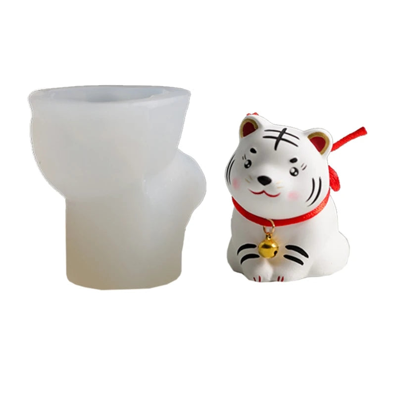 3D Tiger Silicone Mold Resin Candle Making Kit DIY Craft Decor Tools