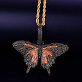 Butterfly Pendant Necklace with Cubic Zircon Men's Hip Hop Rock Jewelry