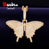 Butterfly Pendant Necklace with Cubic Zircon Men's Hip Hop Rock Jewelry