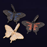 Butterfly Pendant Necklace with Cubic Zircon Men's Hip Hop Rock Jewelry