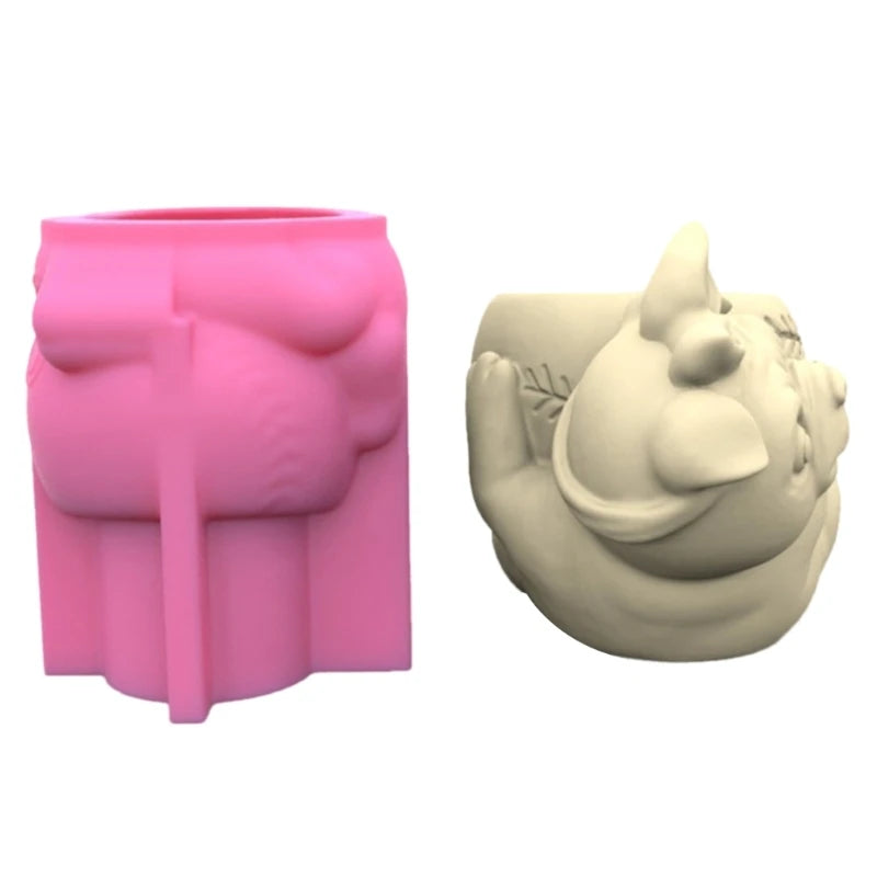 Animal Gypsum Silicone Mold for DIY Succulents Concrete Flower Pot