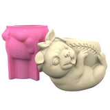 Animals Pen Holder Flower Pot Silicone Mold Epoxy Casting