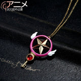 Anime Cardcaptor Key Necklace Metal Pendant KINOMOTO SAKURA Cosplay Props