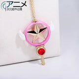 Anime Cardcaptor Key Necklace Metal Pendant KINOMOTO SAKURA Cosplay Props