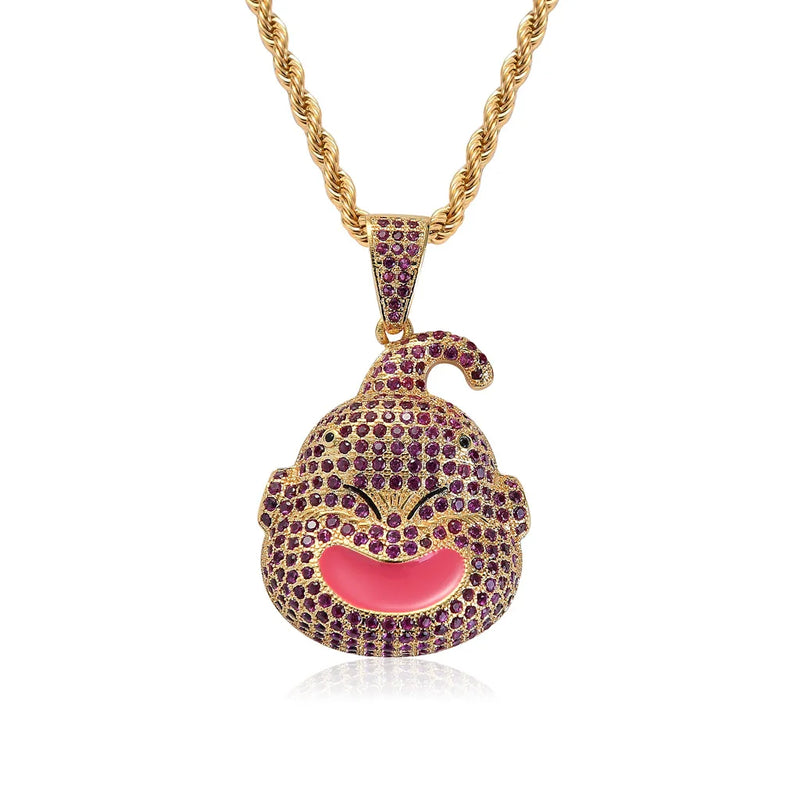 Majin Buu Cartoon Pendant Necklace 24'' Chain Hip Hop Jewelry