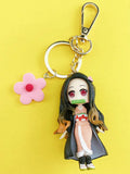 Demon Slayer Tanjirou Keychain Floret Pendant Cosplay Keyring
