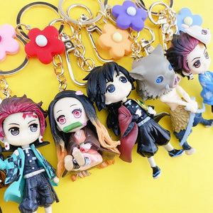 Demon Slayer Tanjirou Keychain Floret Pendant Cosplay Keyring