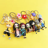 Demon Slayer Tanjirou Keychain Floret Pendant Cosplay Keyring