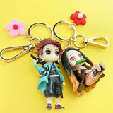Demon Slayer Tanjirou Keychain Floret Pendant Cosplay Keyring