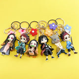 Demon Slayer Tanjirou Keychain Floret Pendant Cosplay Keyring
